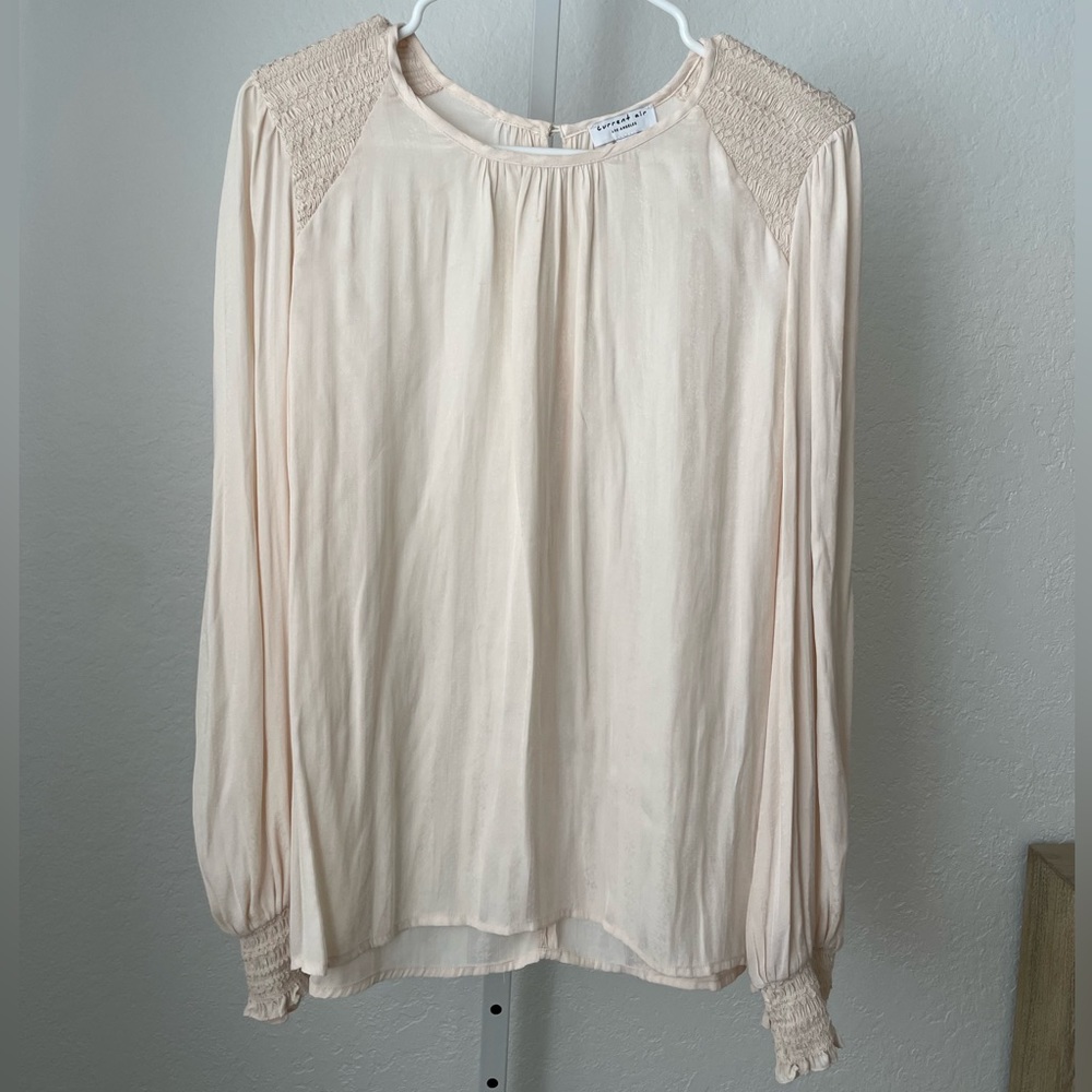 Cream/peach long sleeve blouse